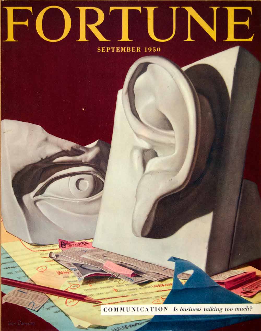 1950 Cover Fortune Art Communication Kenneth Davies Magic Realism Yale Ear YFT5