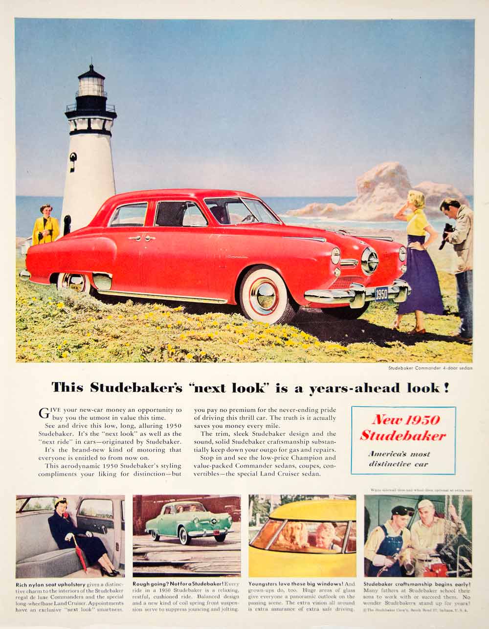 1950 Ad Studebaker Commander Sedan Car Auto South Bend Indiana Motor YFT5