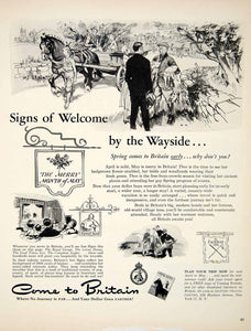 1950 Ad Fairway Inn Britain Travel Falstaff Hotel Spring Events Tourism YFT5
