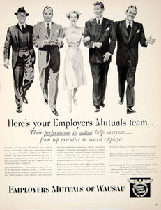 1950 Ad Employers Mutual Liability Insurance Wasau Wisconsin Business YFT5