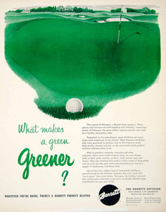 1950 Ad Barrett Chemical Dye 40 Rector St New York Golf Putting Green Hole YFT5