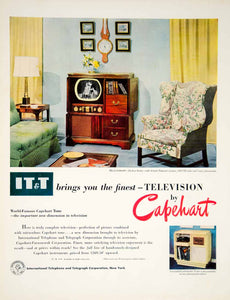 1950 Ad IT&T Capehart Tone Television TV Phonograph Radio Home Appliance YFT6