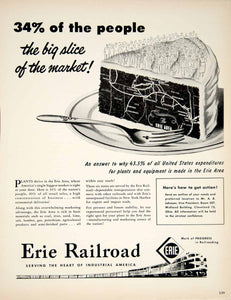 1950 Ad Erie Railroad Railway Trains Transportation Shipping Industry Cake YFT6