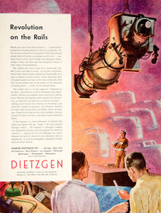 1951 Ad Eugene Dietzgen Turbine Locomotive Drive Railroad Train Engineering YFT6