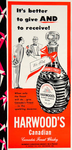 1950 Ad Harwood's Canadian Whisky Liquor Alcohol Beverage Drink Christmas YFT6