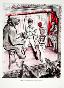 1950 Color Print Zdizslaw Czermanski Art Harry S Truman Political Cartoon YFT6