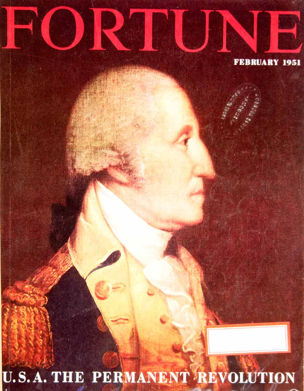 1951 Cover Fortune George Washington Art Portrait US President Patriotic YFT7
