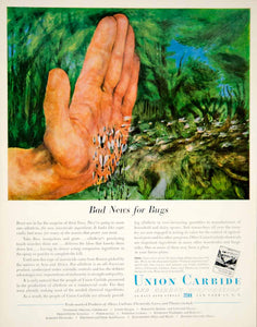 1951 Ad Union Carbide & Carbon Allethrin Insecticide Chemical Bugs Art Gnat YFT7