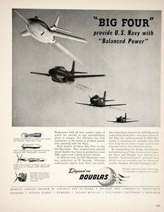 1951 Ad Douglas Aircraft A-1 Skyraider F3D Skyknight A2D Skyshark Airplane YFT7