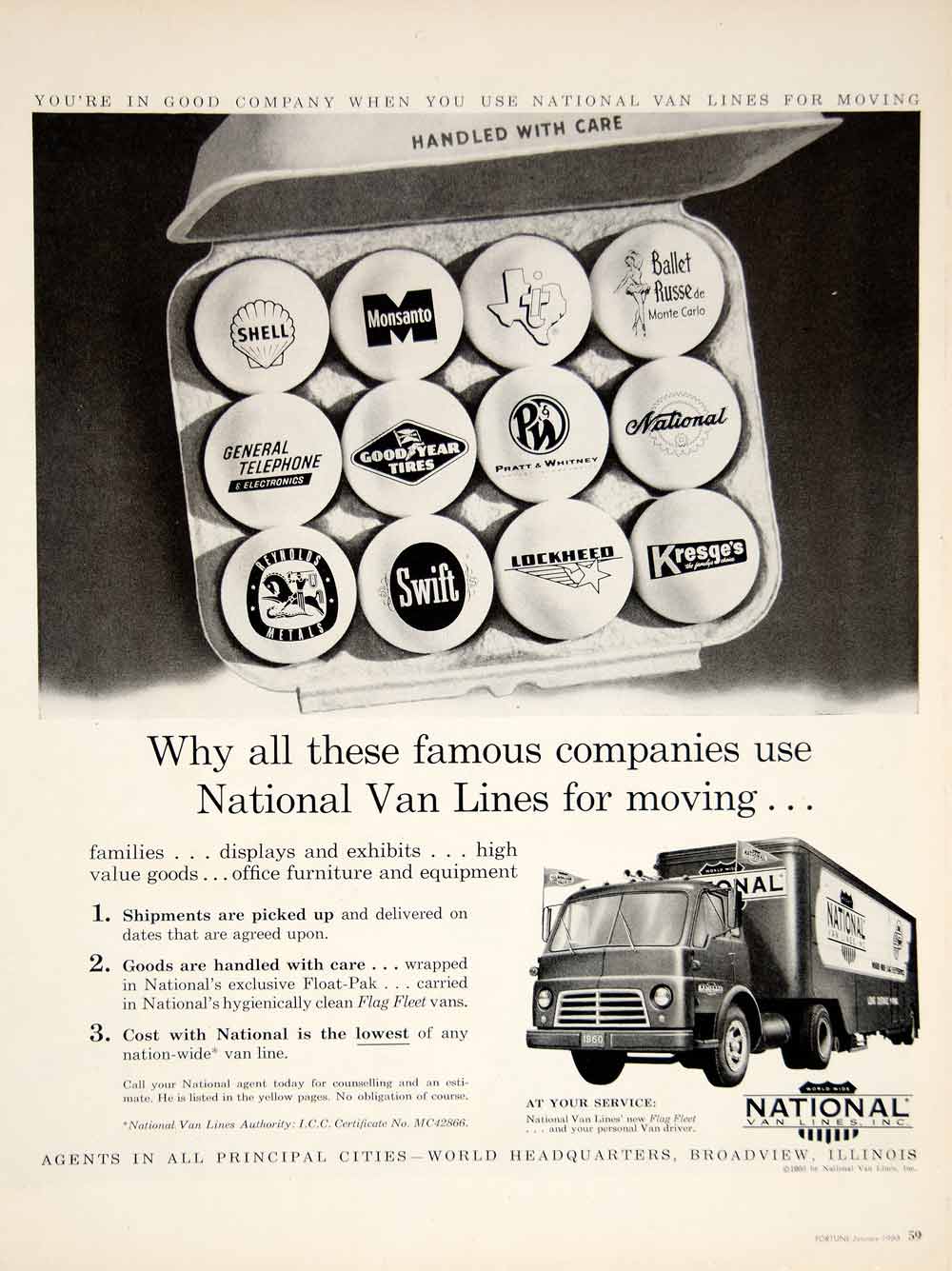 1960 Ad National Van Lines Moving Trucks Transportation Gasoline Petroleum YTF8