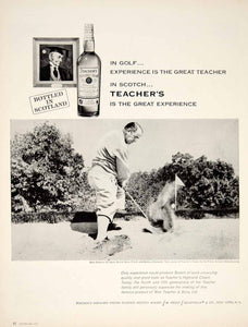 1961 Ad Teacher's Highland Cream Blended Scotch Whisky Golfer Gene Sarazen YTF8