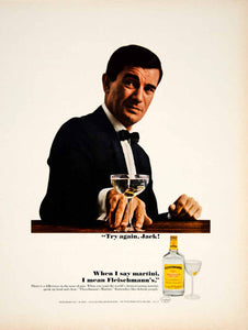 1965 Ad Fleischmann's Distilled Dry Gin Martini  Bar Drink Alcohol YTF8