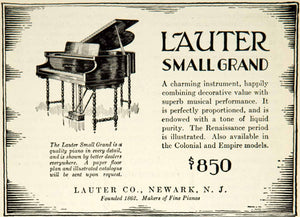 1927 Ad Lauter Company Neward Baby Small Grand Piano Musical Instrument YGB1