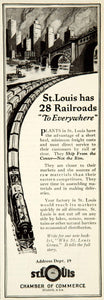 1927 Ad St. Louis City Railroads Chamber Commerce Train Bridge Mississippi YGB1
