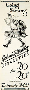 1927 Ad Johnnie Walker Cigarettes Tobacco Smoke Scottish Man Plaid Kilt YGB1