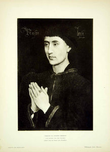 1921 Heliotype Rogier van der Weyden Portrait Laurent Froimont Robes Pray YGBA1