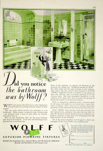 1929 Ad Bennett Art Deco Wolff Duro Bathroom Plumbing Fixture Household YGH1