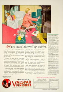 1929 Ad Lucille Patterson Marsh Art Deco Valentine Valspar Finish Paint YGH1