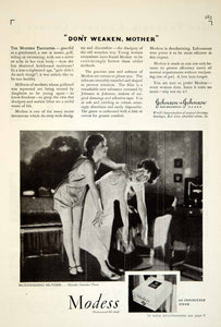 1929 Ad Johnson & Johnson Modess Pad Tampon Feminine Hygiene Health Beauty YGH1