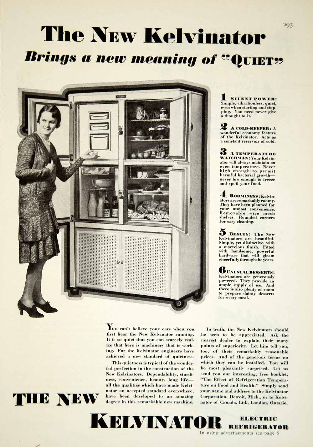 1929 Ad Kelvinator Refrigerator Kitchen Appliance Household Twenties Era YGH1