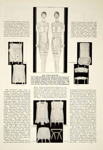 1929 Article Art Deco Women Corset Twenties Era Fashion Clothing Costume YGH1