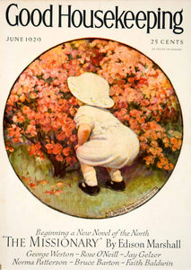 1929 Cover Jessie Willcox Smith June Good Housekeeping Child Summer Flowers YGH2