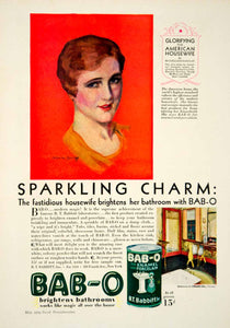 1929 Ad Bab-O Cleaning Enamel Porcelain B T Babbitt Powder Bathroom Barclay YGH2