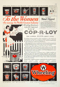 1929 Ad Cop-R-Loy Copper Alloyed Sheet Steel Wheeling Corrugating Can Tub YGH2