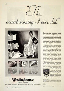 1929 Ad Westinghouse Adjust-o-Matic Iron Household Clothing Housewife Apron YGH2