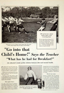 1929 Ad Quick Quaker Oats Breakfast Oatmeal Jackson Park Chicago Children YGH2