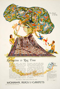 1929 Ad Akbar Seamless Wilton Mohawk Rug Carpet Spring Floral Mother Nature YGH2 - Period Paper
