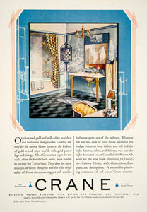 1929 Ad Crane Fixtures Valves Fitting Piping Valve Interior Design Art Deco YGH2
