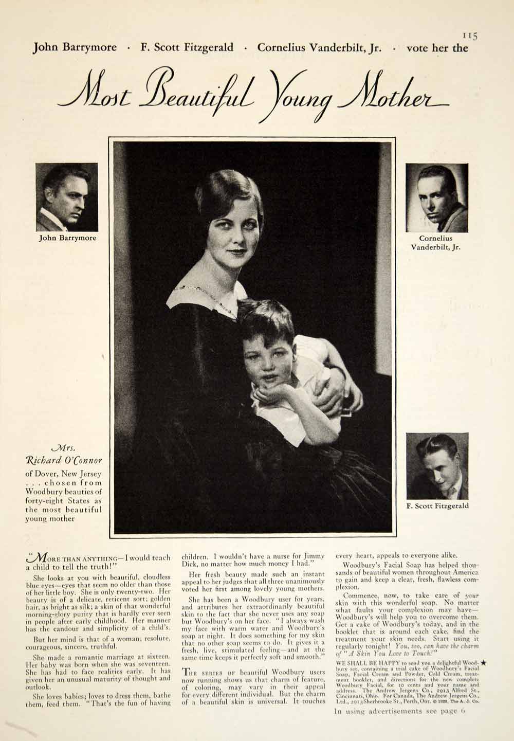 1929 Ad Woodbury Facial Soap Cleaning Health Beauty Child Richard O'Connor YGH2