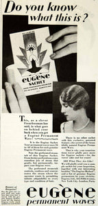 1929 Ad Eugene Sachet Permanent Waves Art Deco Fashion Style Hair Beauty YGH2
