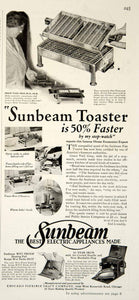 1929 Ad Sunbeam Electric Appliances Toaster Bottle Warmer Kitchen Heating YGH2
