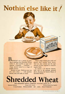 1929 Ad Child Shredded Wheat Breakfast Cereal Kitchen Table Boy Eat Food YGH3