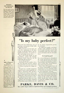 1929 Ad Parke Davis Pharmaceutical Biological Mother Home Birth Child Baby YGH3