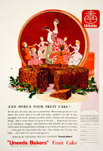 1929 Ad Uneeda Bakers Fruit Cake National Biscuit Nabisco Dessert Children YGH3