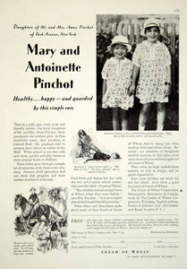 1929 Ad Cream of Wheat Mary Antionette Pinchot Children Breakfast Food Eat YGH3