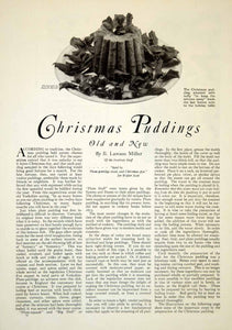 1929 Article Christmas Pudding Recipe Food Dessert B. Lawson Miller Baking YGH3
