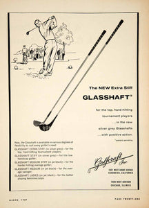 1957 Ad Golfcraft 1021 W Grant Ave Escondido CA Silver Grey Glasshaft Club YGM1