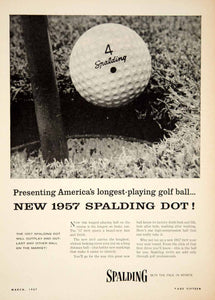 1957 Ad Spalding Dot Golf Ball Athletics Sporting Goods Equipment Hole YGM1