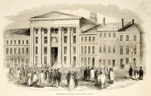 1852 Wood Engraving Merchants Exchange Building State St Boston MA USA City YGP1