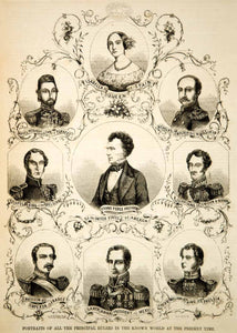 1854 Engraving World Leaders Franklin Pierce Queen Victoria Historic Portraits