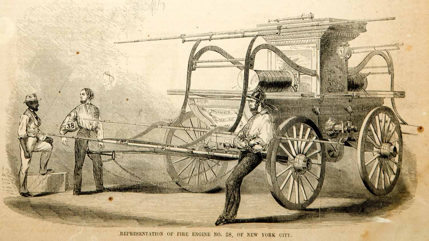 1854 Wood New York City Fire Department Fire Engine No. 38 Firefighting Historic