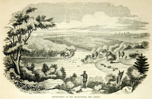 1854 Engraving Battle of Brandywine Creek American Revolutionary War Battlefield