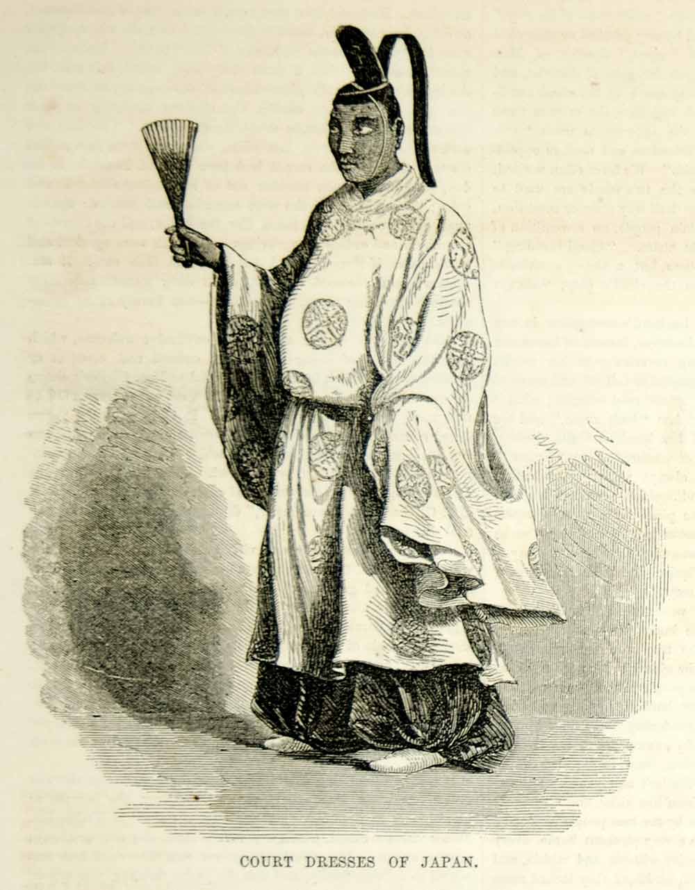 Royal Japanese Traditional Dress 1854 Wood Engravings Japan