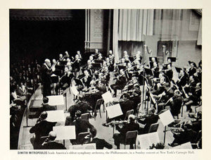 1949 Print Philharmonic Orchestra Dimitri Mitropoulos Carnegie Hall New YHB1