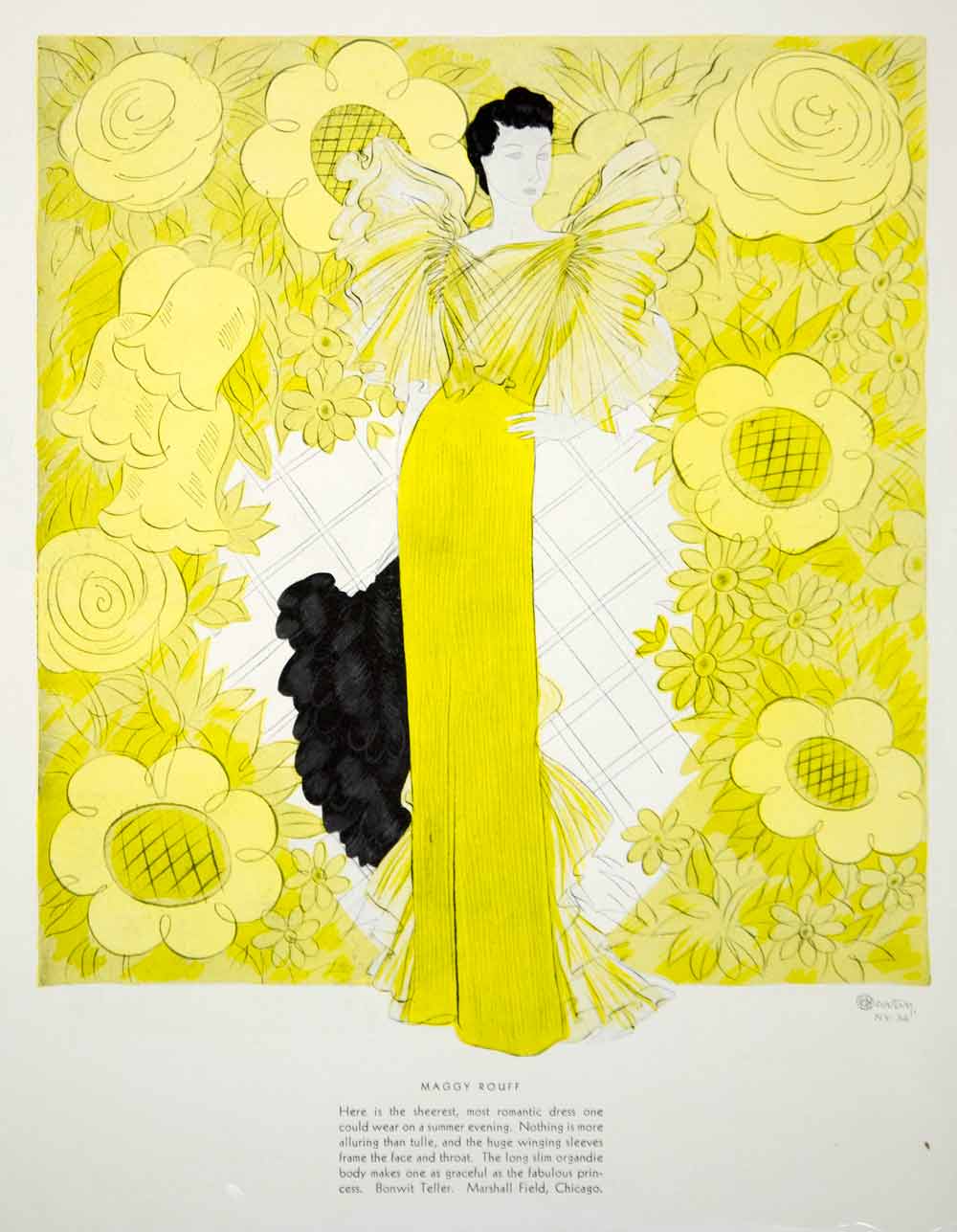 1934 Color Print Vintage 30s Evening Dress Maggy Rouff Marcel Rochas C Period Paper Historic Art LLC 1934 Color Print Vintage 30s Evening Dress Maggy Rouff Marcel Rochas C Period Paper Historic Art LLC