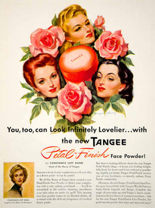 1944 Ad Vintage Tangee Face Powder Bradshaw Crandell Constance Huff Huhn YHB4